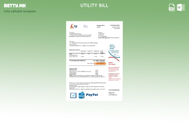 Модерен стил Полска TP шаблон за комунални сметки